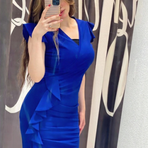 Royal Blue One-Shoulder  Evening Dress