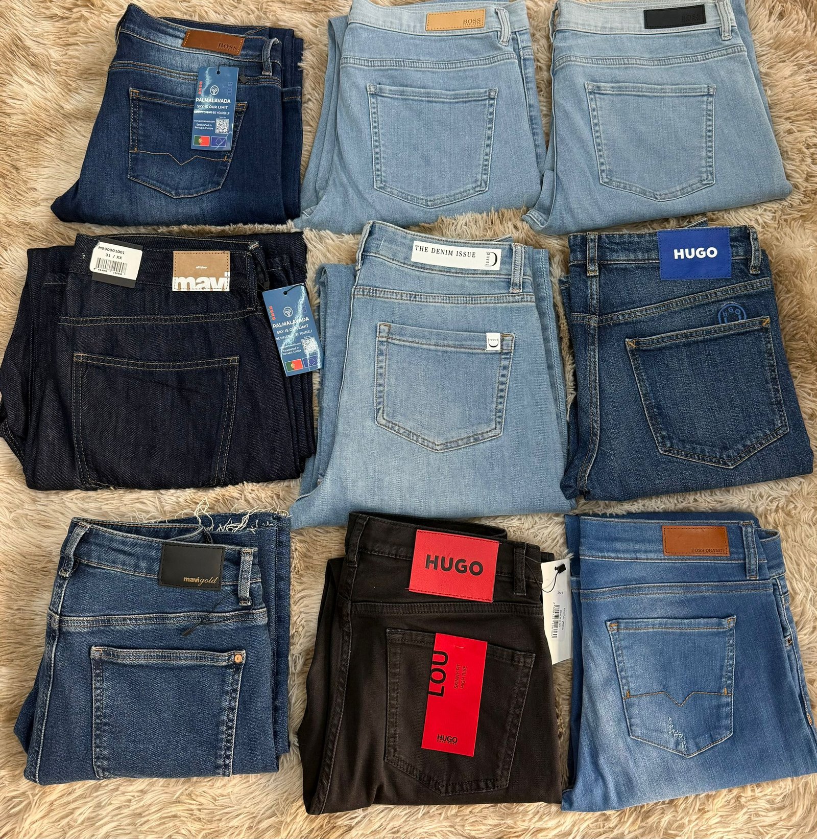 High-Rise Blue Jeans