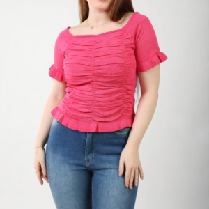 Pink Fitted Casual Top
