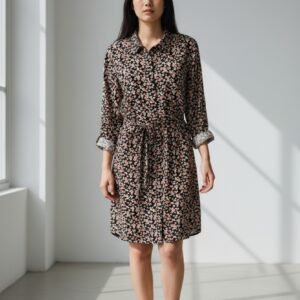 Casual Floral Shirt Dress