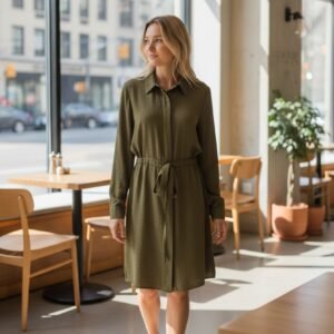 Long olive green blouse
