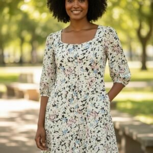 White Printed Dress