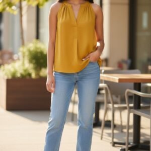 Yellow Sleeveless Blouse