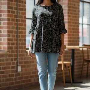 Black and White Blouse