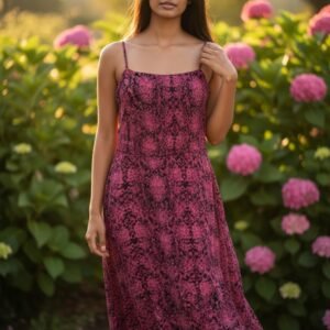 Maroon Printed Dress