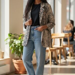 Snake print long shirt