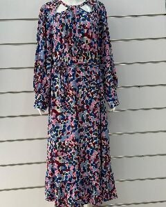 Blue Floral Midi Dress