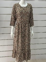 Floral Loose Midi Dress Long Sleeve