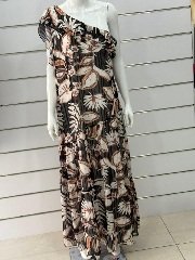 One Sleeve Floral Dress