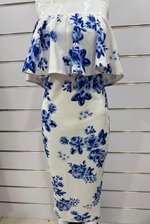 White Dress with Blue Flowers