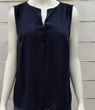 Navy Sleeveless Blouse