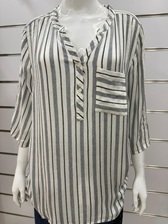 White Striped Blouse