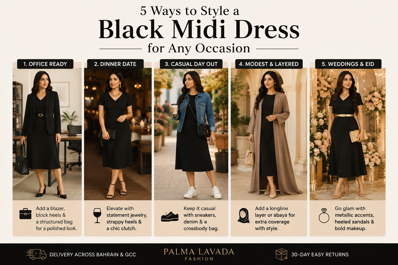 5 Ways to Style a Black Midi Dress for Any Occasion